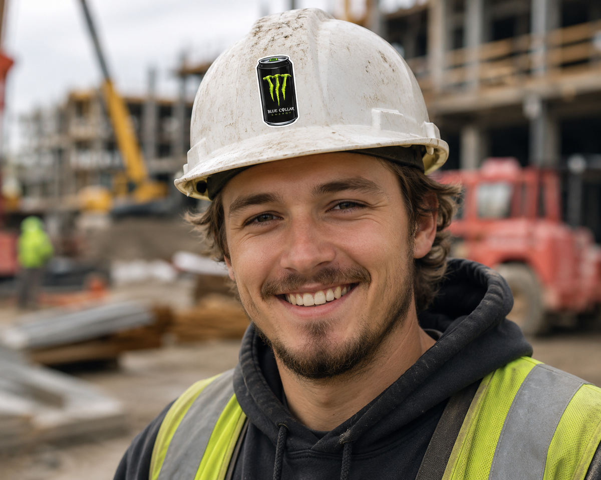 Blue Collar Energy - Hard Hat Decal