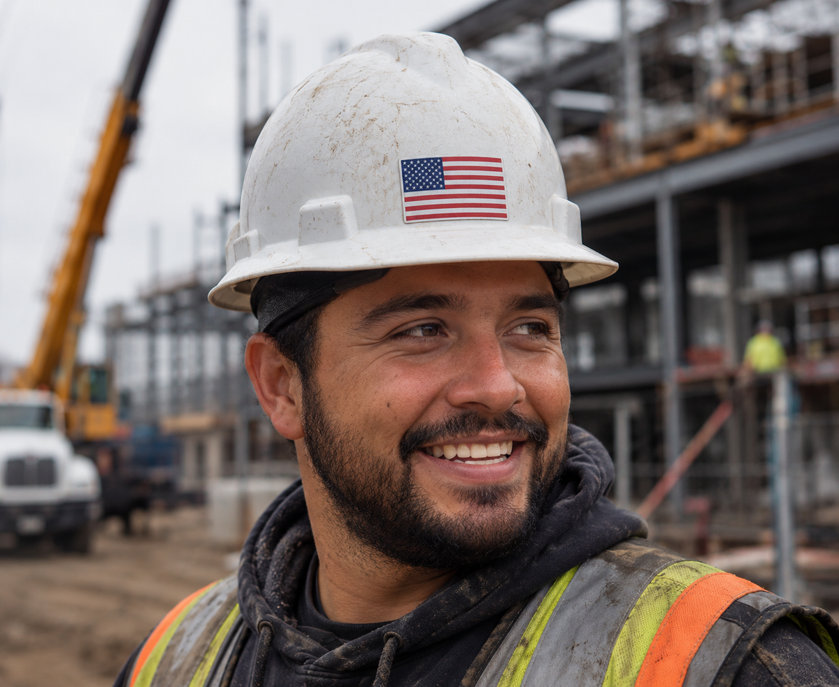 American Flag - Hard Hat Decal