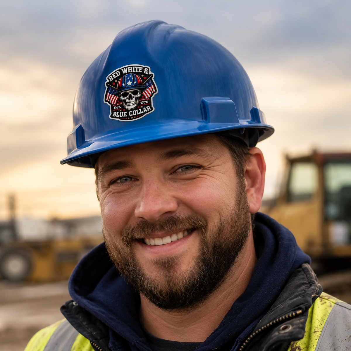 Red, White, and Blue Collar - Hard Hat Decal