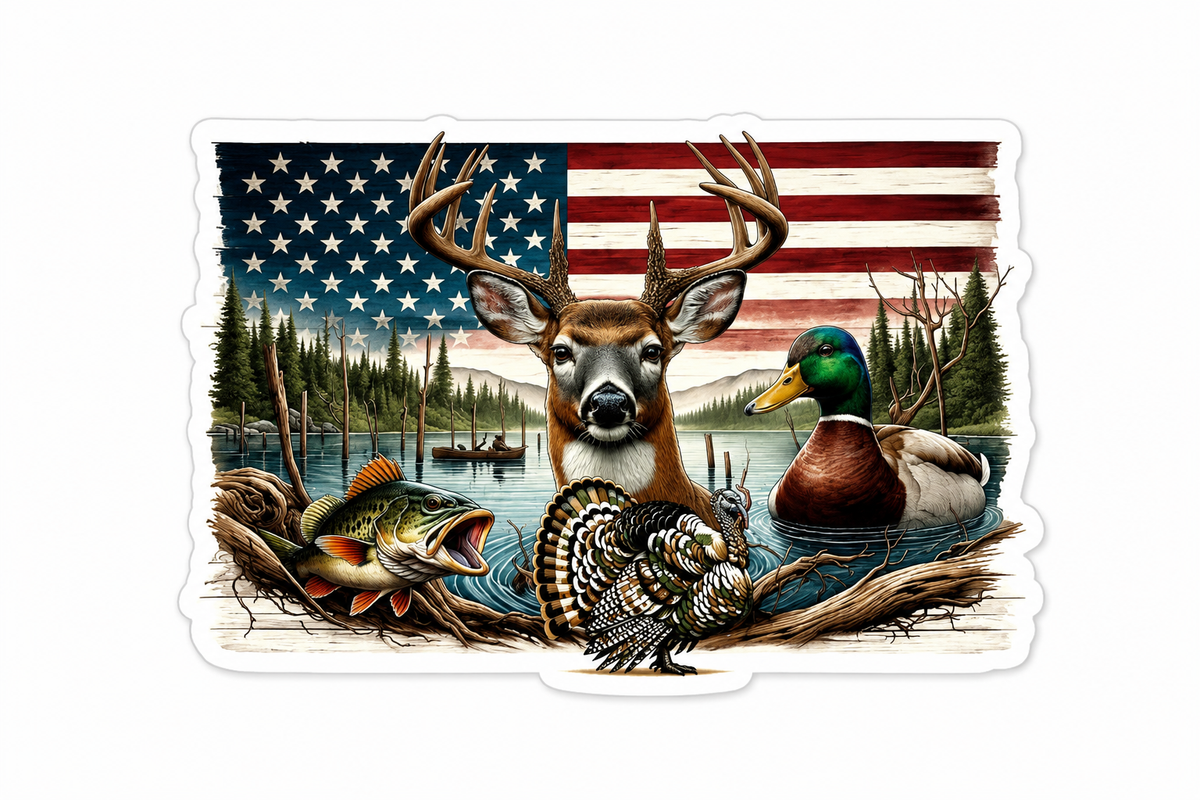 Outdoorsman Sticker - Hard Hat Decal