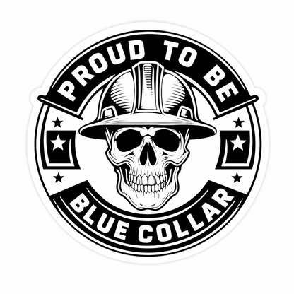 Proud Blue Collar - Hard Hat Decal