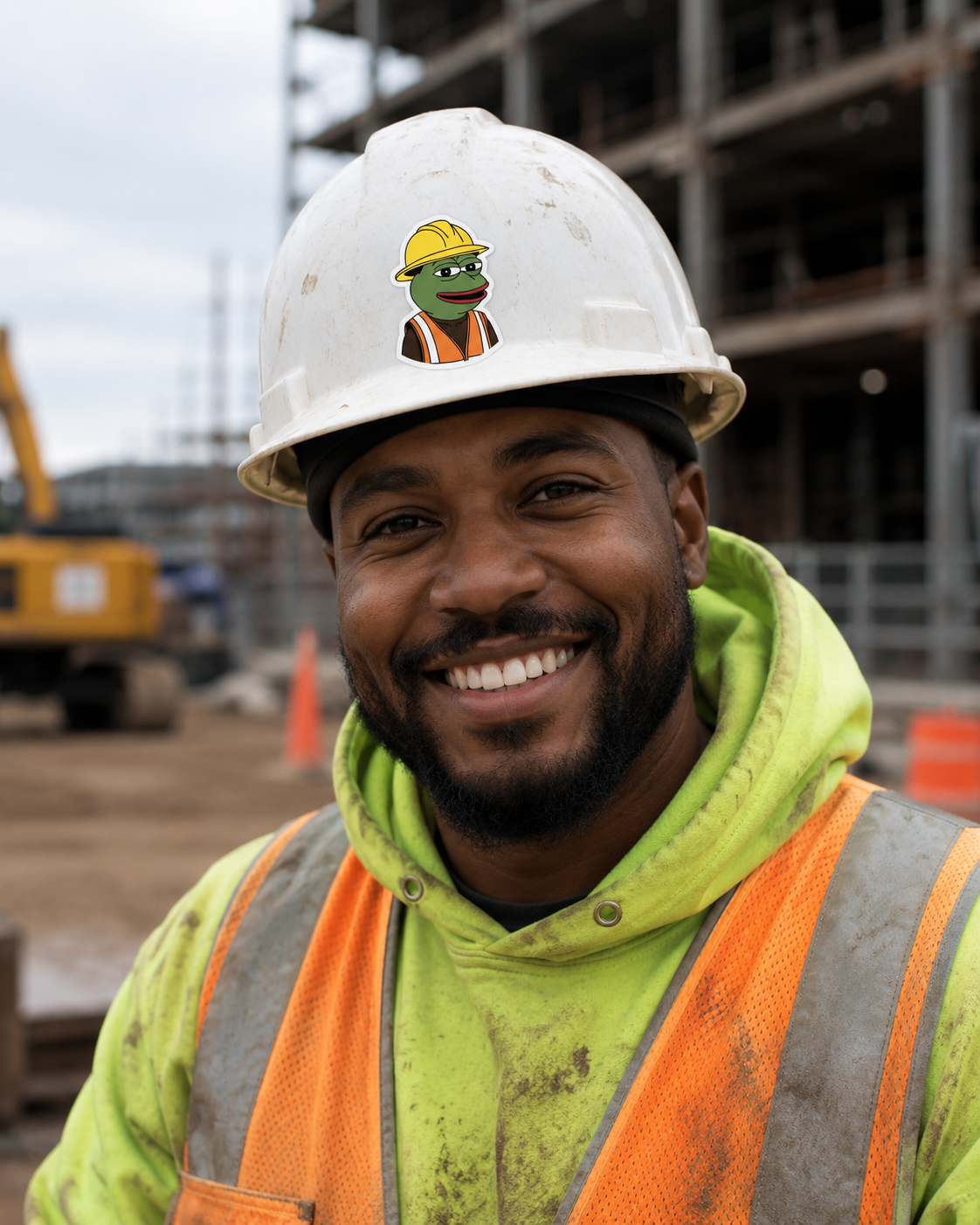 Kermit the Builder - Hard Hat Decal