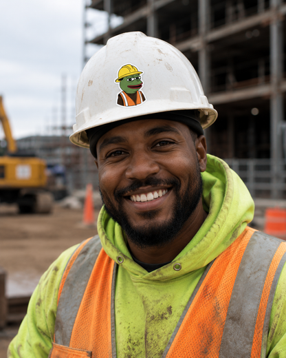 Kermit the Builder - Hard Hat Decal