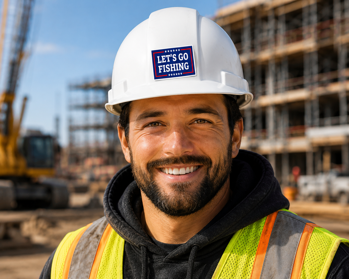 Let’s Go Fishing - Hard Hat Decal