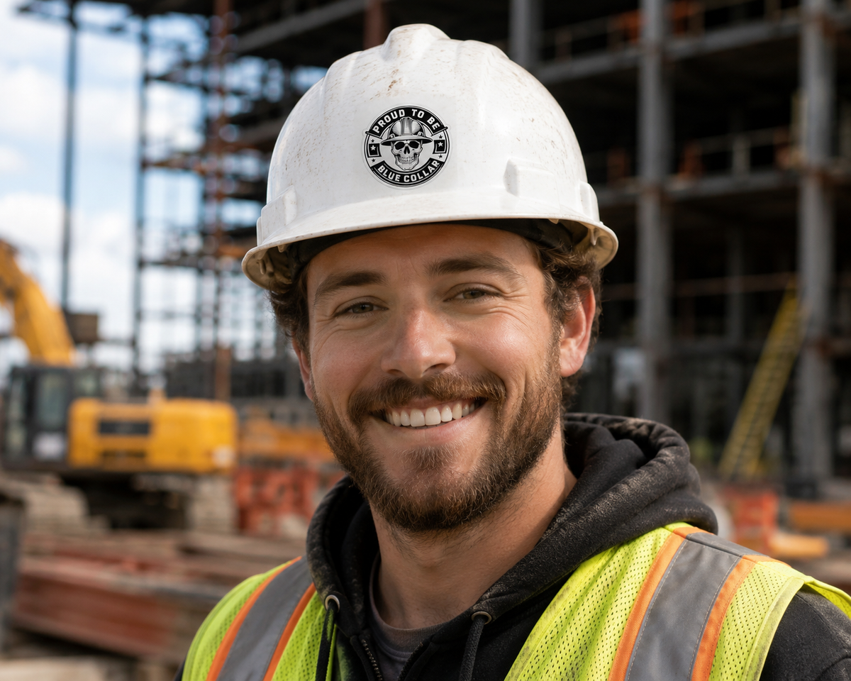 Proud Blue Collar - Hard Hat Decal