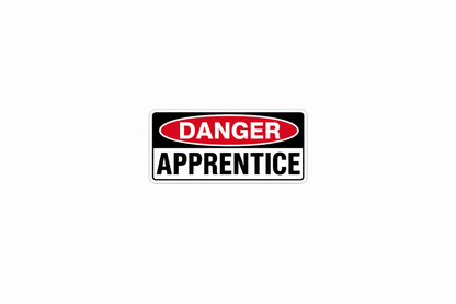 Danger Apprentice - Hard Hat Decal