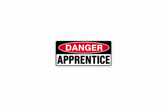 Danger Apprentice - Hard Hat Decal