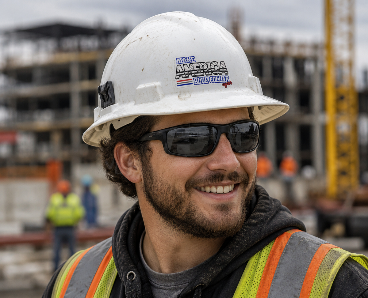 Make America Blue Collar Again - Hard Hat Decal