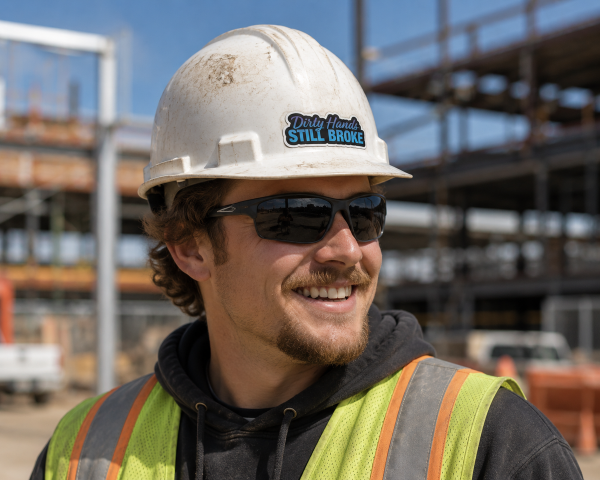 Still Broke - Hard Hat Decal