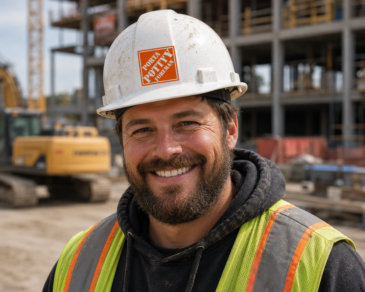 Porta Potty Foreman - Hard Hat Decal