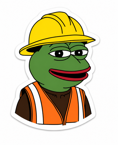 Kermit the Builder - Hard Hat Decal