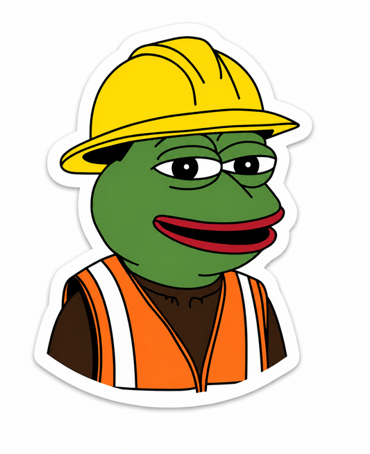 Kermit the Builder - Hard Hat Decal
