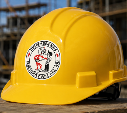 Electricity Kills - Hard Hat Decal